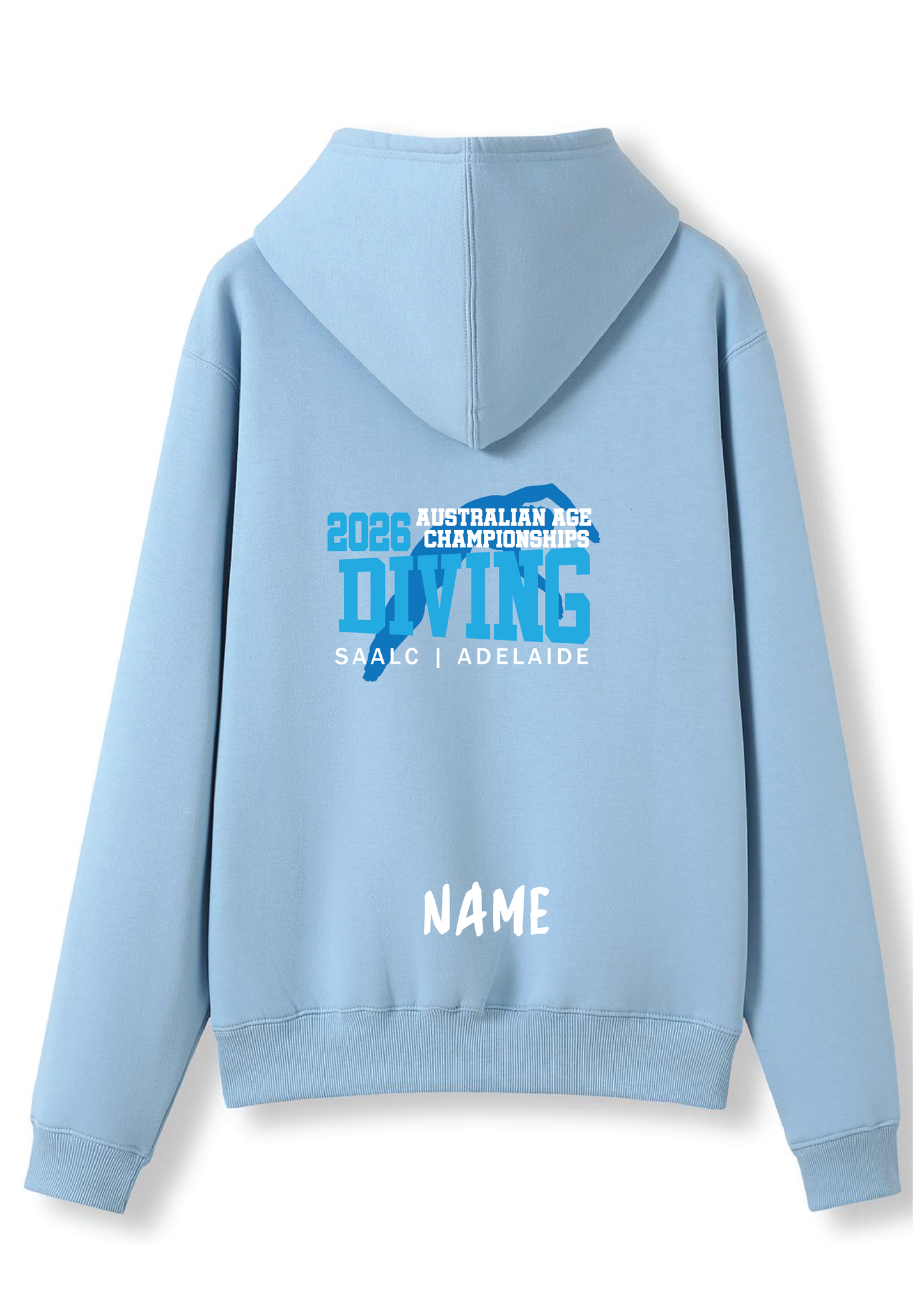 2026 AUSTRALIAN AGE DIVING CHAMPIONSHIP HOODIE - PALE BLUE