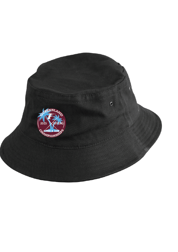 2025 Queensland Open & Age Diving Championships Bucket Hat - Black