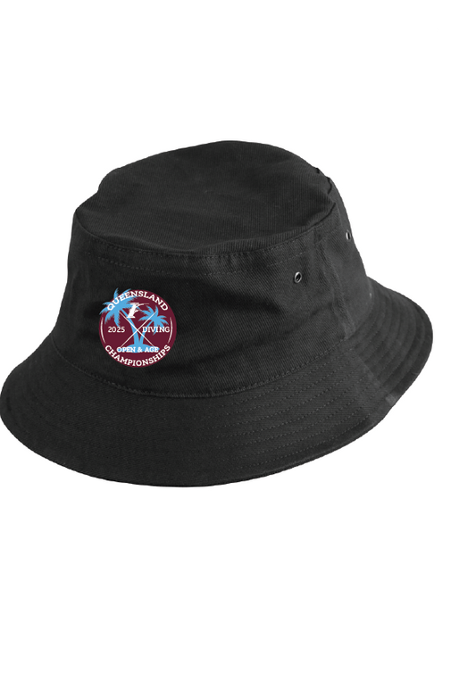2025 Queensland Open & Age Diving Championships Bucket Hat - Black