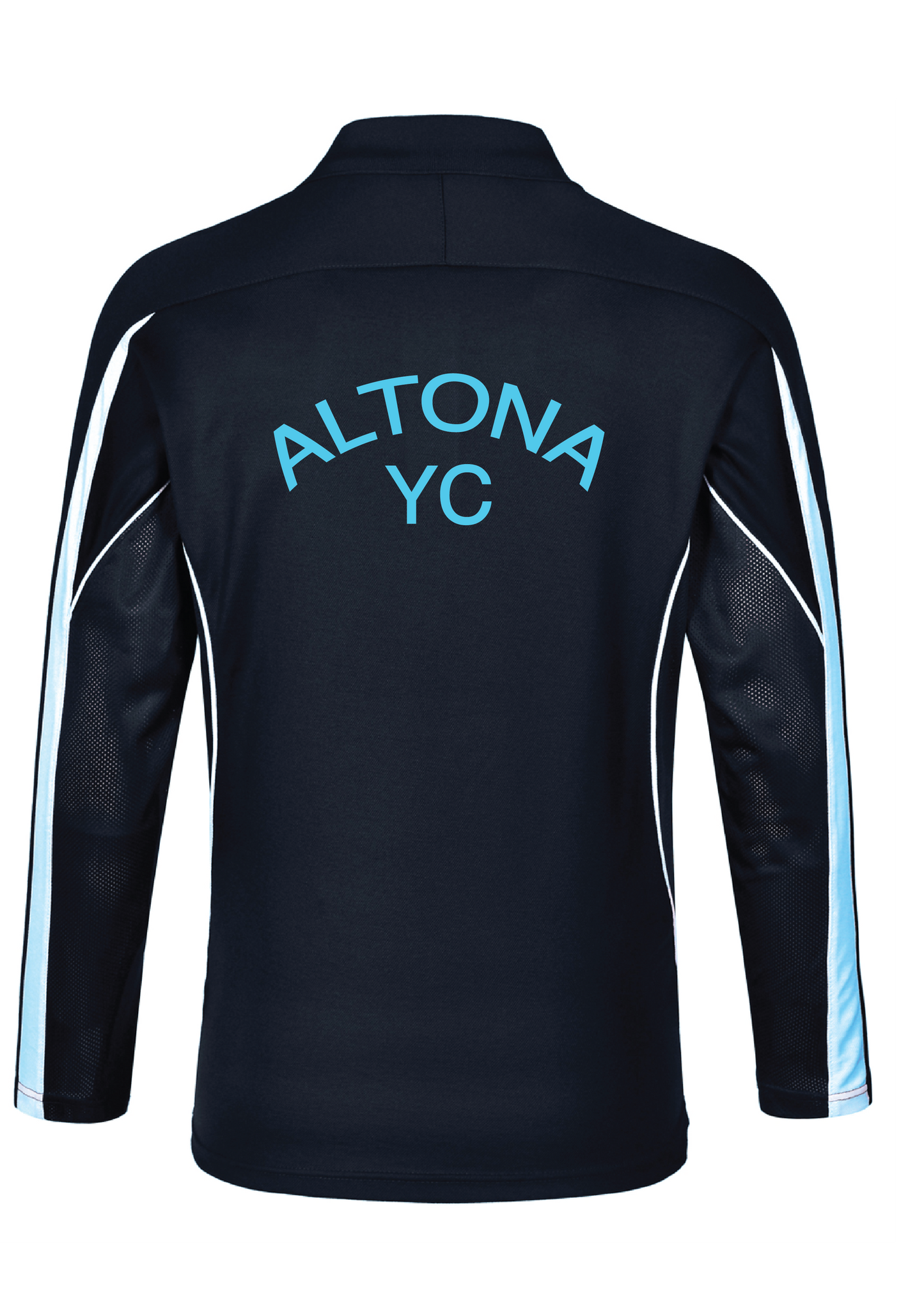 ALTONA YACHT CLUB LONG SLEEVE POLO TOP - NAVY/BLUE