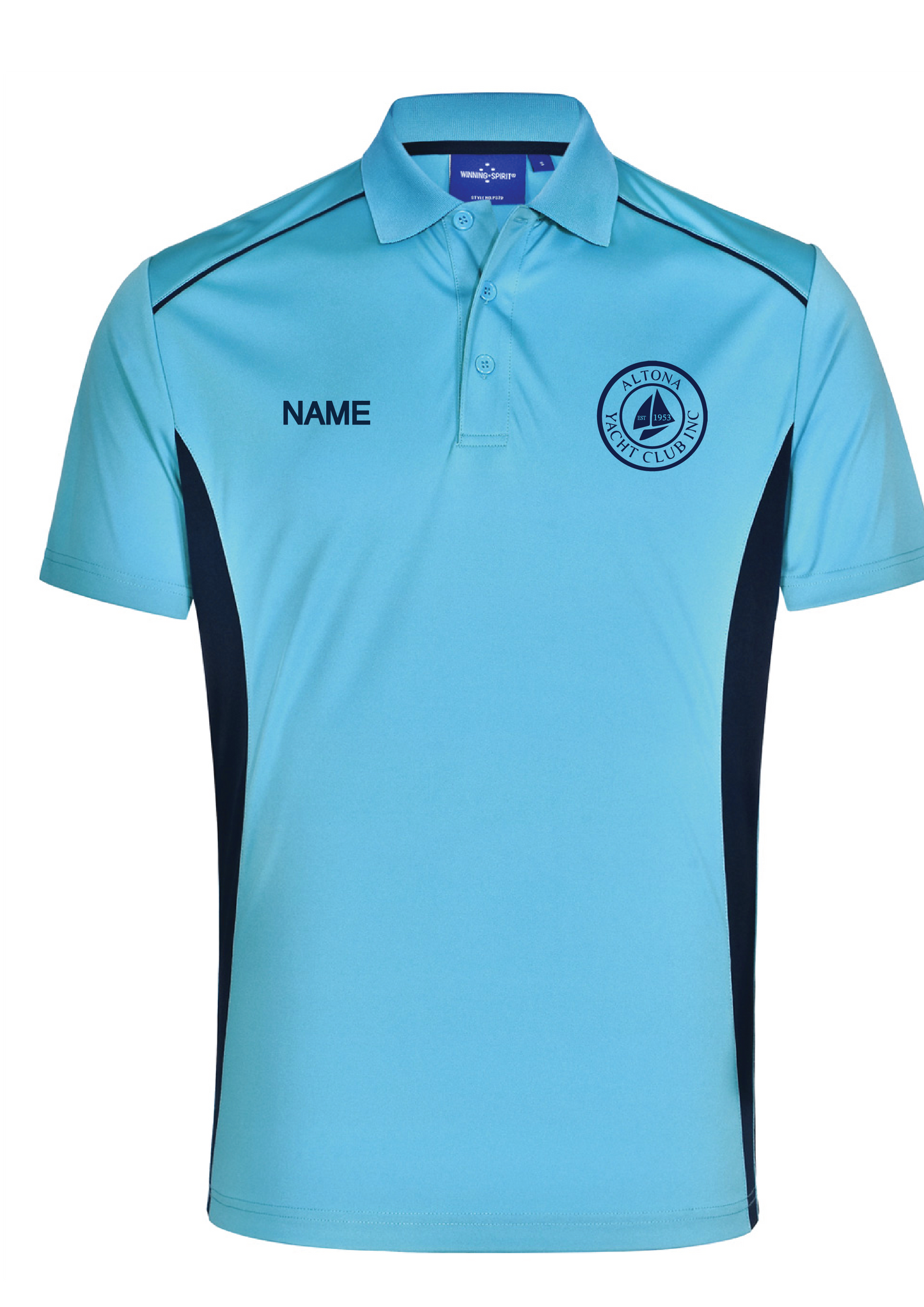 ALTONA YACHT CLUB SHORT SLEEVE POLO TOP - BLUE/NAVY