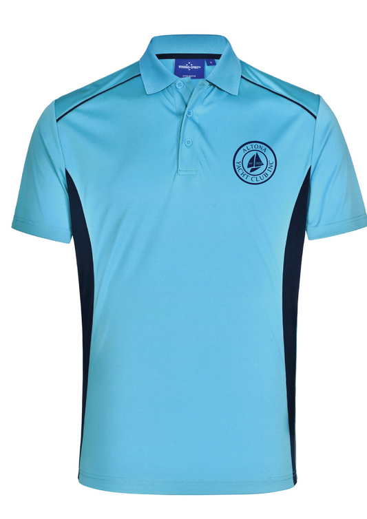 ALTONA YACHT CLUB SHORT SLEEVE POLO TOP - BLUE/NAVY