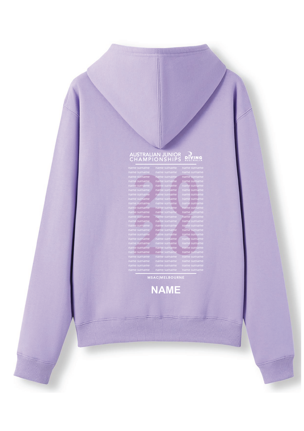 2026 AUSTRALIAN JUNIOR DIVING CHAMPIONSHIP HOODIE - MAUVE