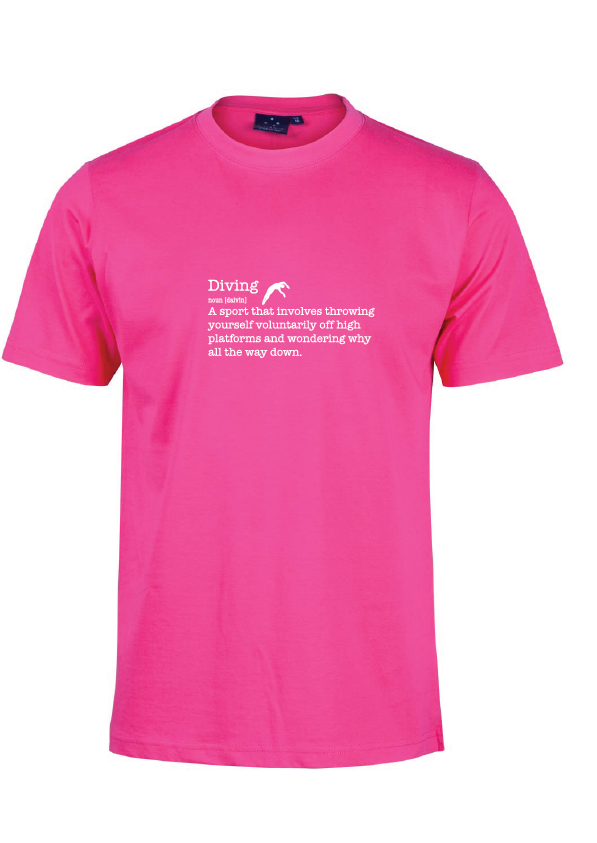 Diving ) Noun) short sleeve cotton tee - Pink