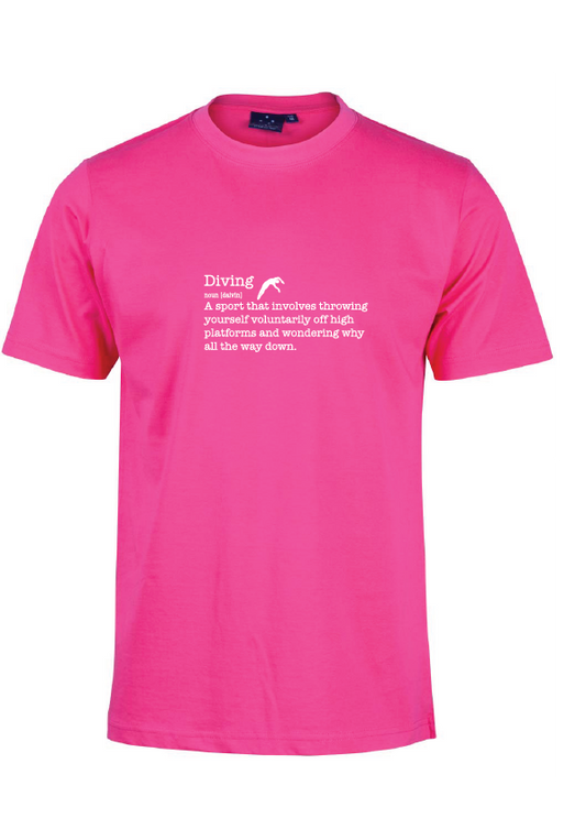 Diving ) Noun) short sleeve cotton tee - Pink
