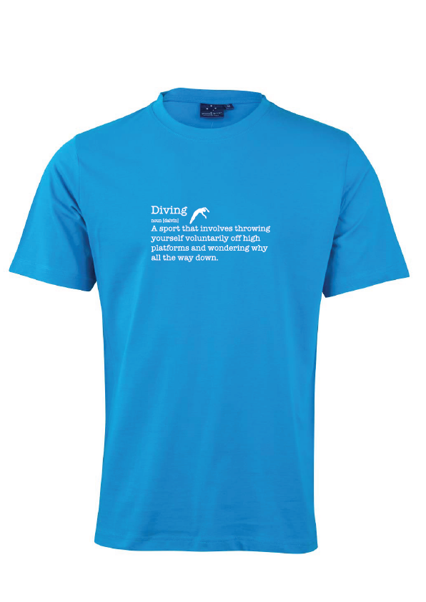 Diving ) Noun) short sleeve cotton tee - Blue