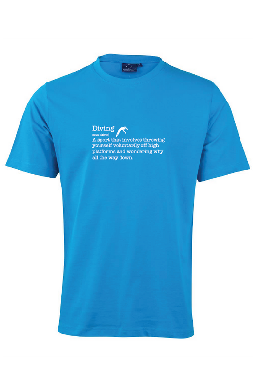 Diving ) Noun) short sleeve cotton tee - Blue