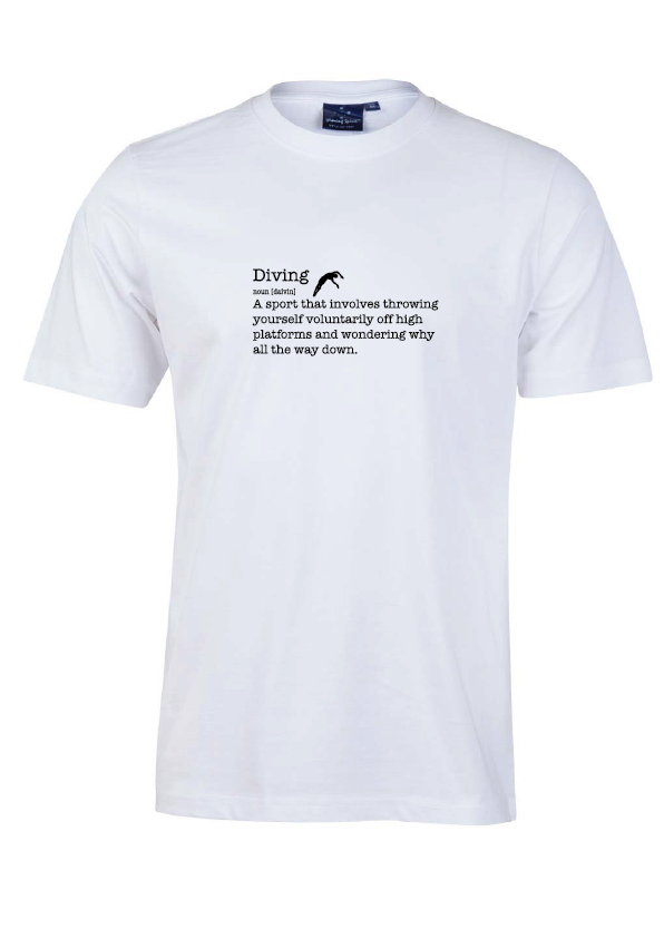 Diving ) Noun) short sleeve cotton tee - white