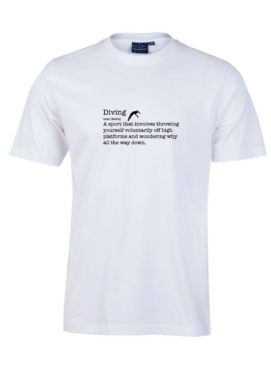 Diving ) Noun) short sleeve cotton tee - white
