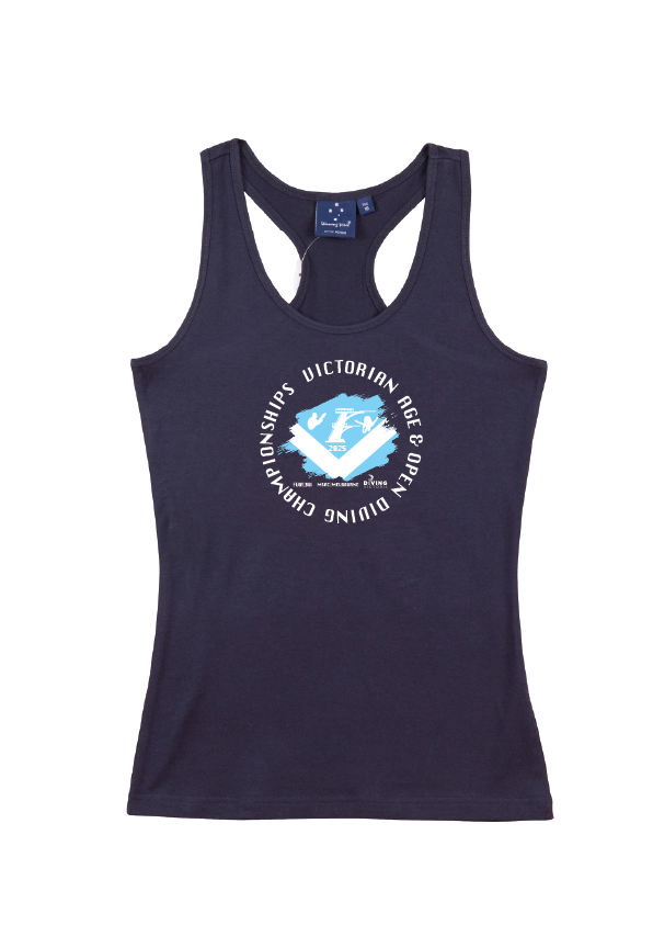 2025 Victorian Open & Age Championship T-back tank Womens/Teens - Navy