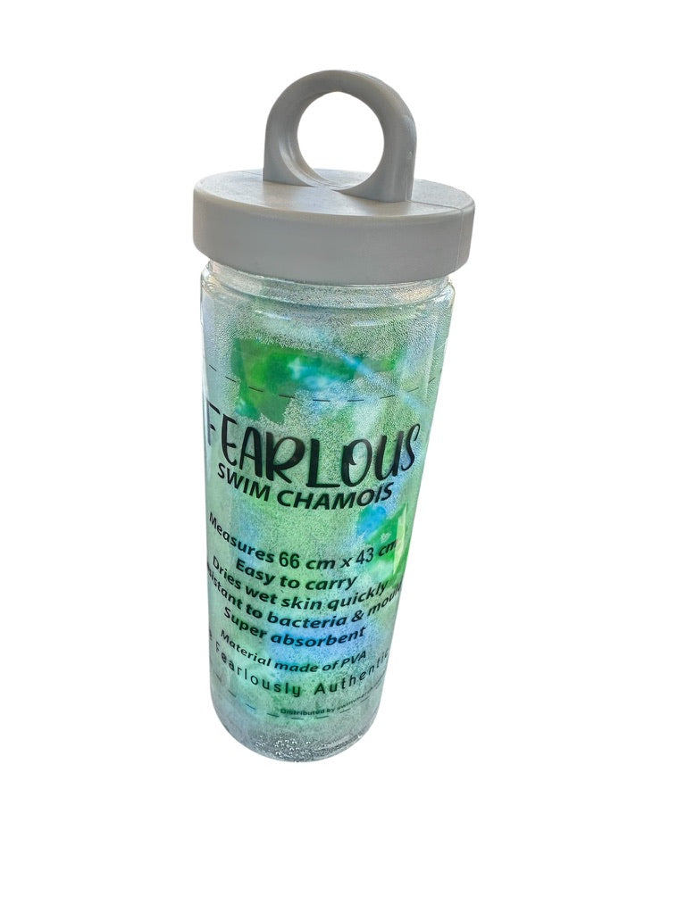 TIE DYE CHAMOIS LARGE 66cm X 43cm- GREENS & BLUE