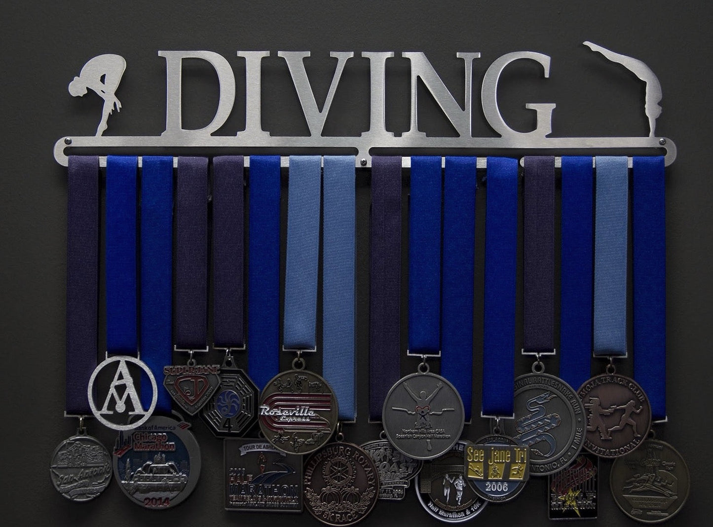 Black Iron Medal Display Hanger - DIVING
