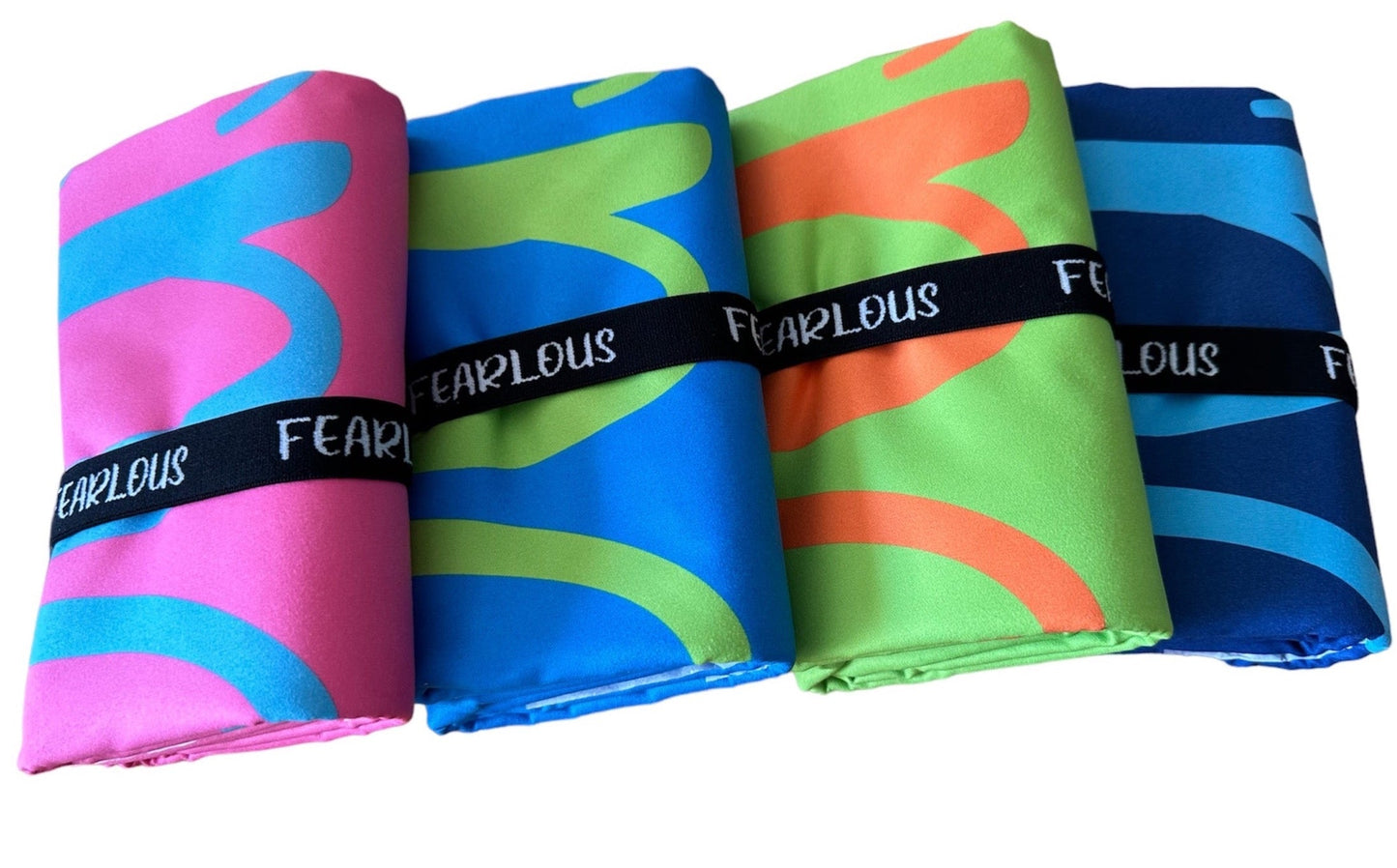FEARLOUS Micro Fibre Towel - Navy/Aqua Blue