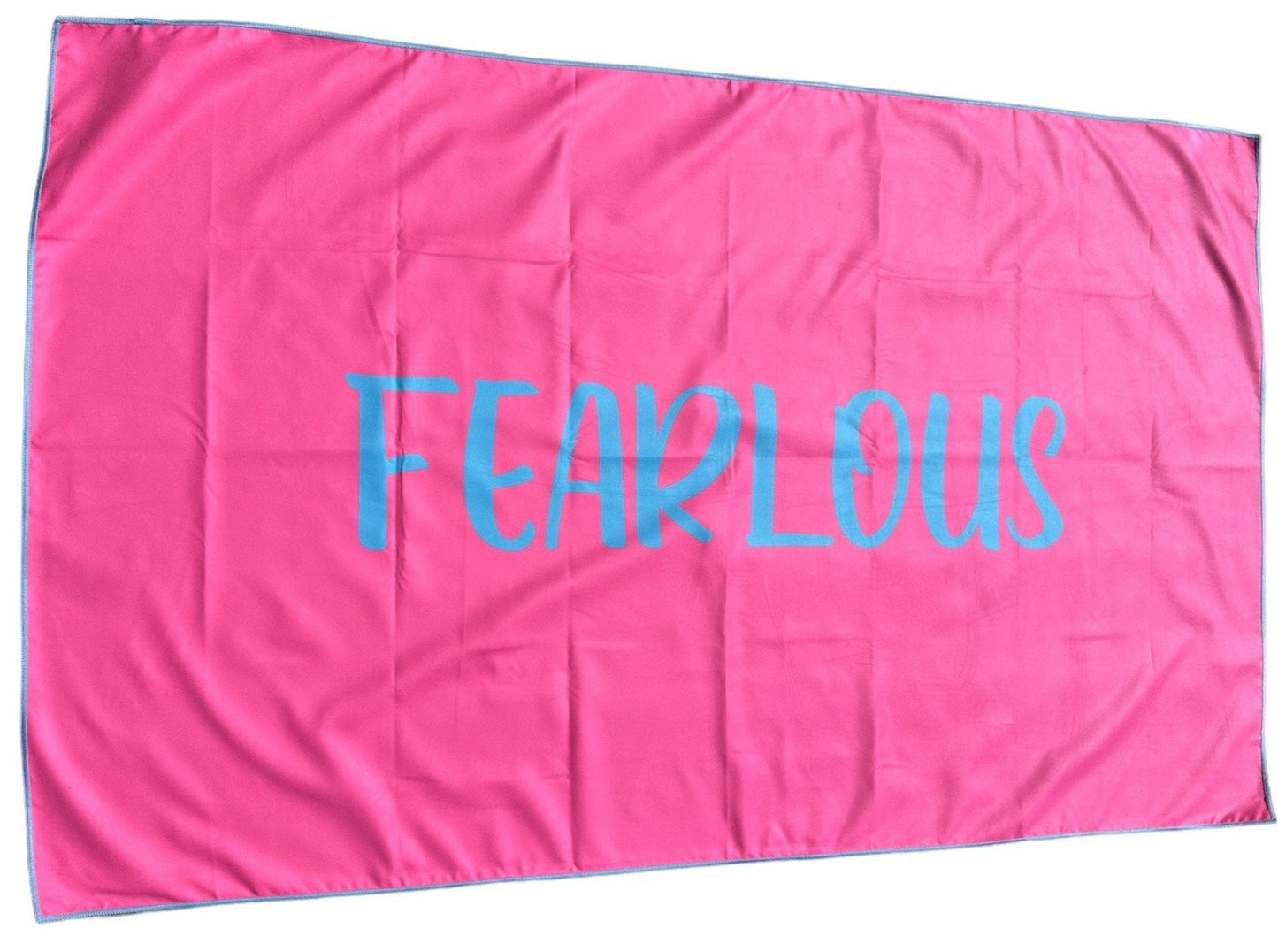 FEARLOUS Micro Fibre Towel - Aqua Blue/Lime Green
