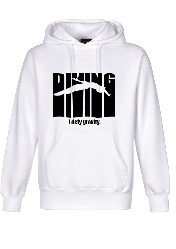 Diving hoodie white - I defy gravity