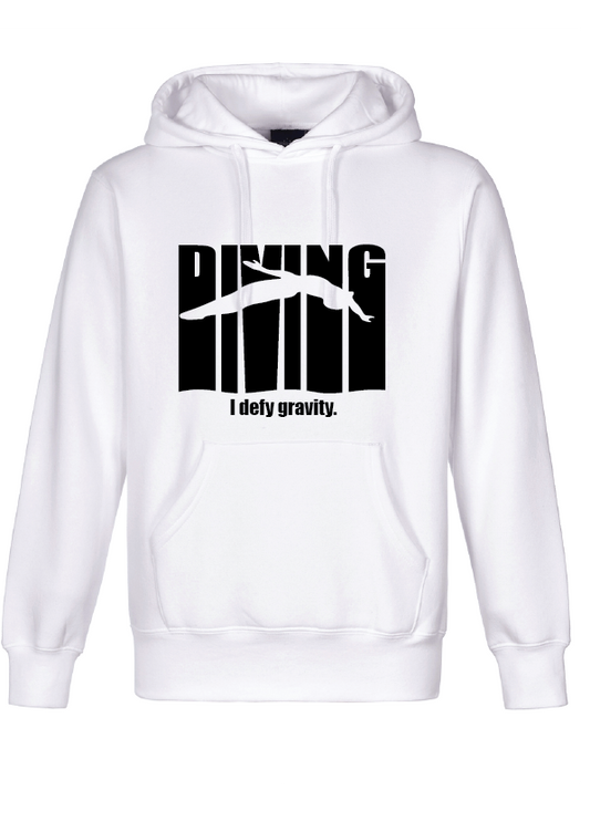 Diving hoodie white - I defy gravity