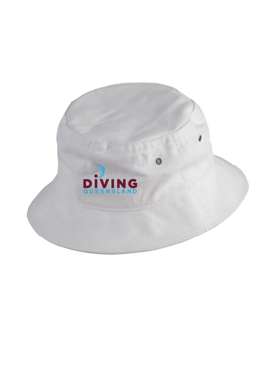 Diving Queensland Bucket Hat - White