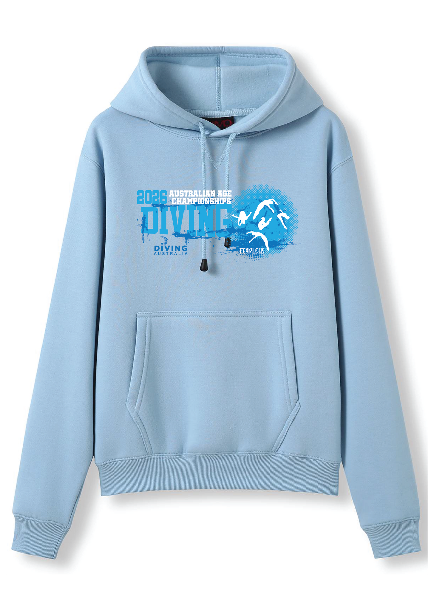 2026 AUSTRALIAN AGE DIVING CHAMPIONSHIP HOODIE - PALE BLUE