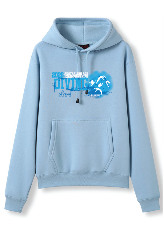 2026 AUSTRALIAN AGE DIVING CHAMPIONSHIP HOODIE - PALE BLUE