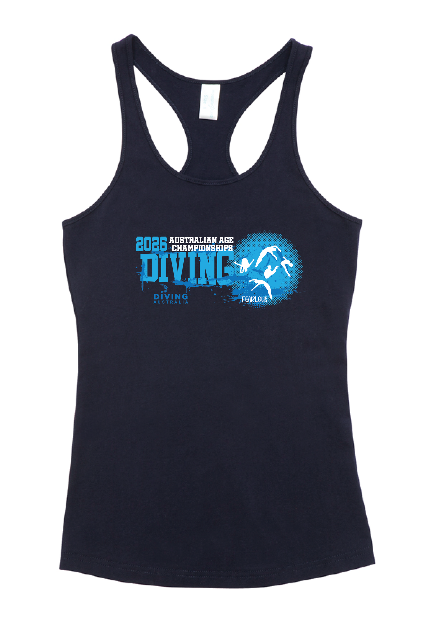 2026 AUSTRALIAN AGE DIVING CHAMPIONSHIP TANK KIDS , WOMENS, UNISEX- NAVY