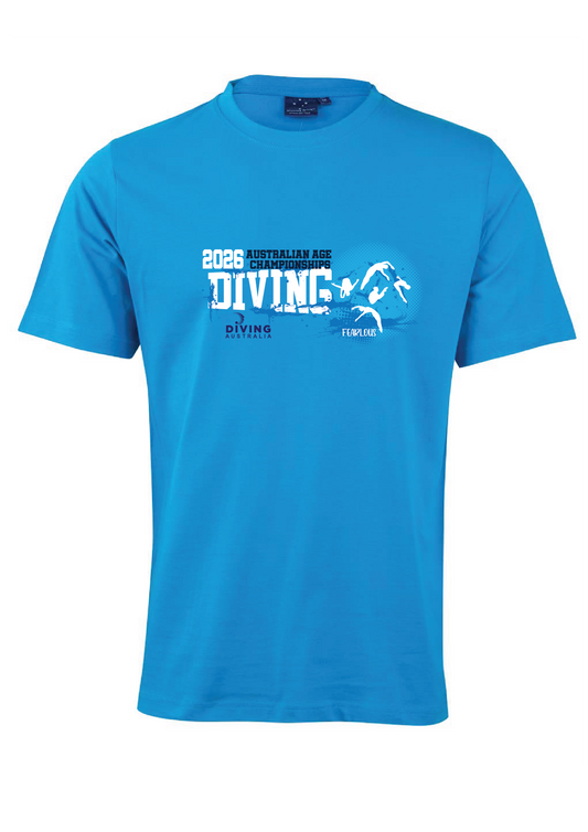 2026 AUSTRALIAN AGE DIVING CHAMPIONSHIPS SHORT SLEEVE TEE - BLUE