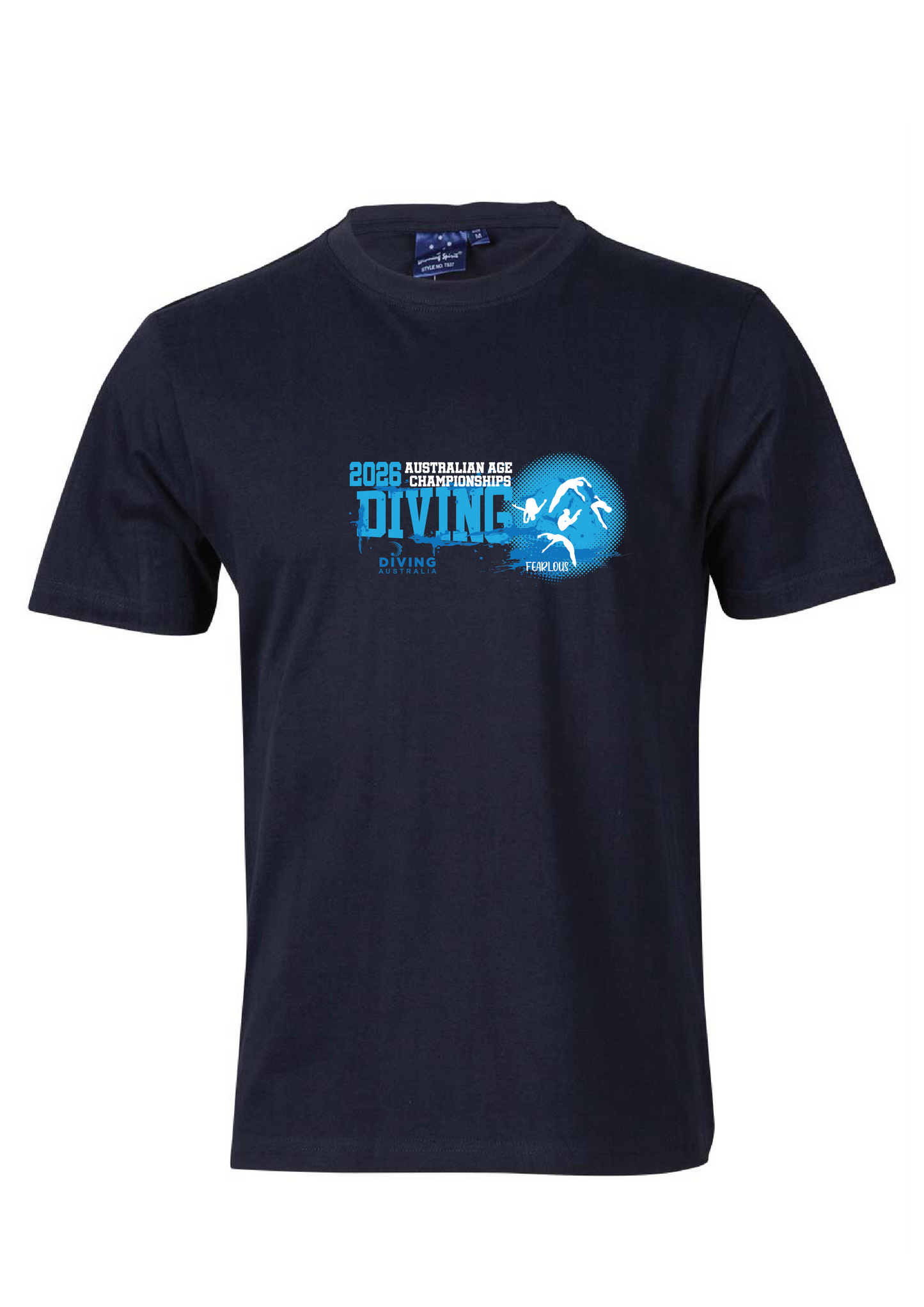 2026 AUSTRALIAN AGE DIVING CHAMPIONSHIPS SHORT SLEEVE TEE - NAVY