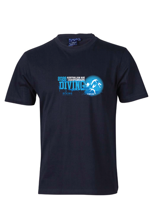 2026 AUSTRALIAN AGE DIVING CHAMPIONSHIPS SHORT SLEEVE TEE - NAVY