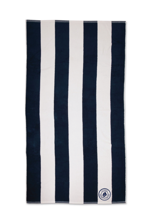ALTONA YACHT CLUB LARGE STRIPE TOWEL- NAVY/WHITE