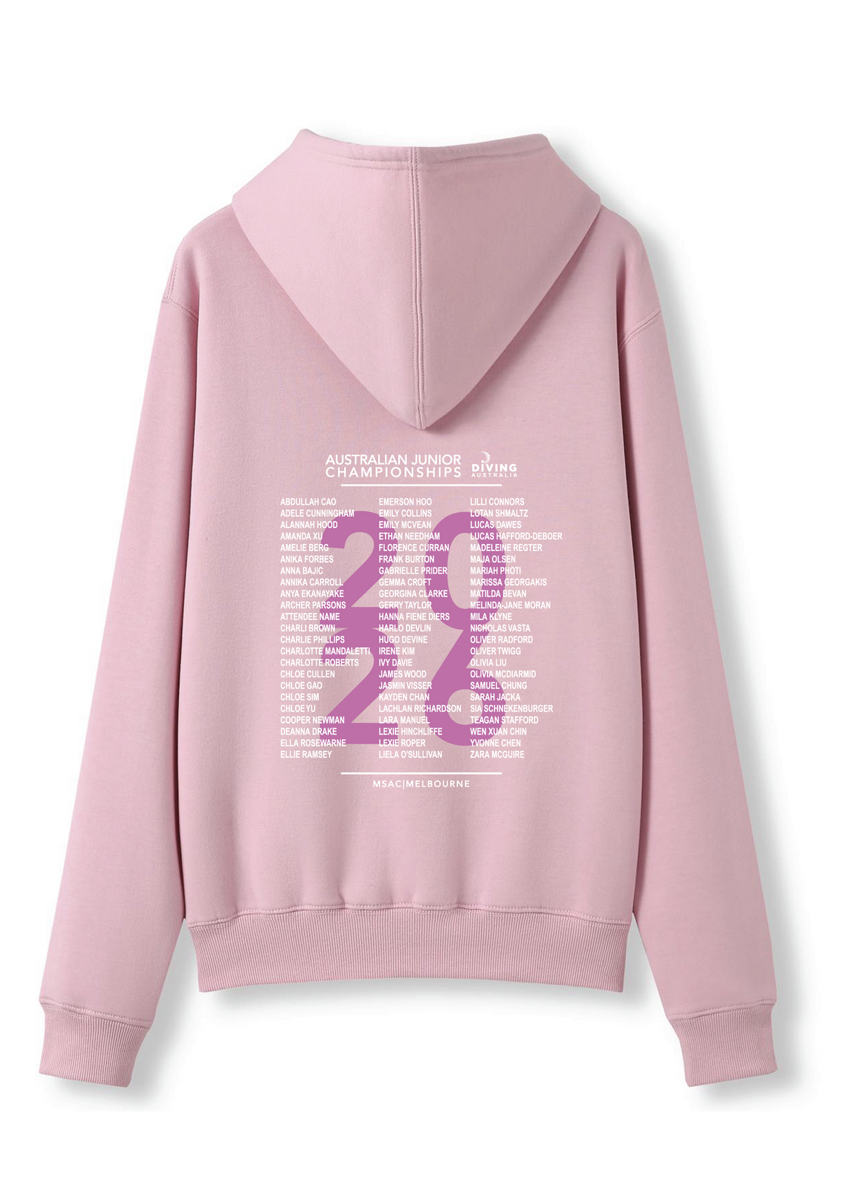 2026 AUSTRALIAN JUNIOR DIVING CHAMPIONSHIP HOODIE - PINK