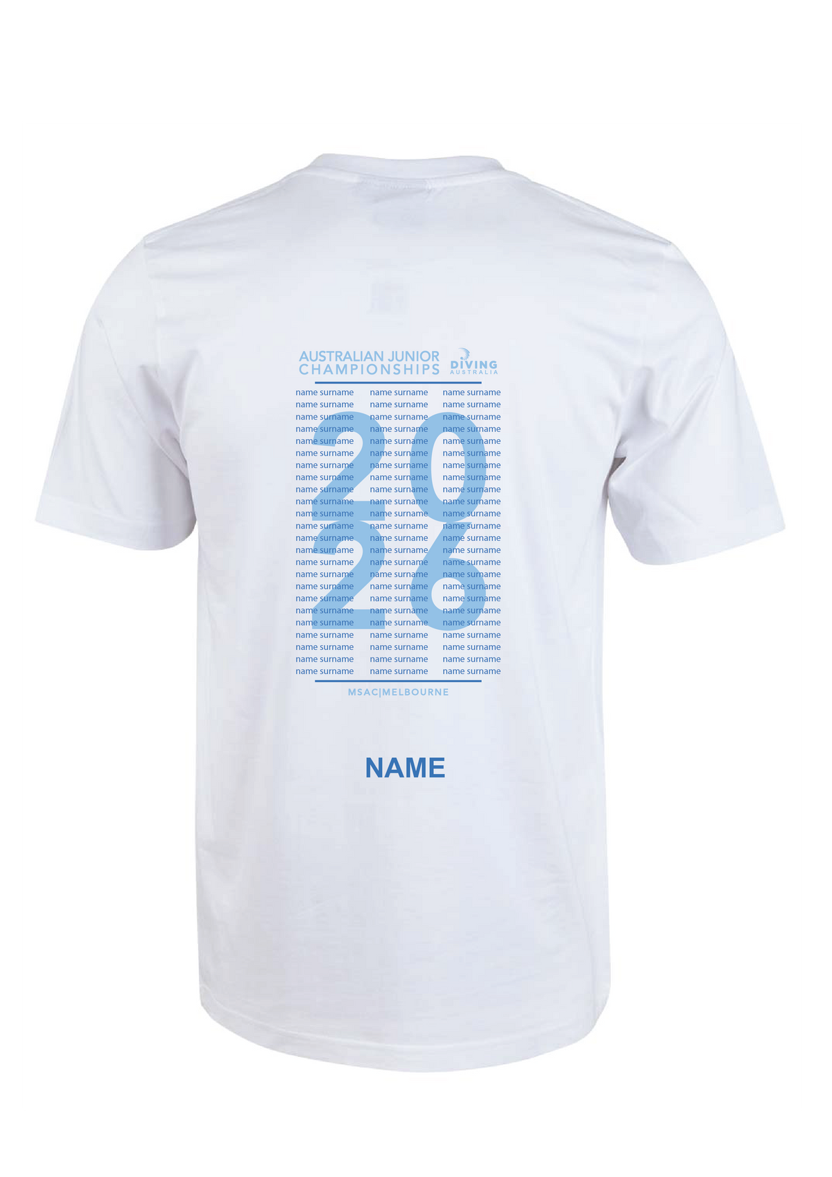 2026 AUSTRALIAN JUNIOR DIVING CHAMPIONSHIPS SHORT SLEEVE TEE - WHITE