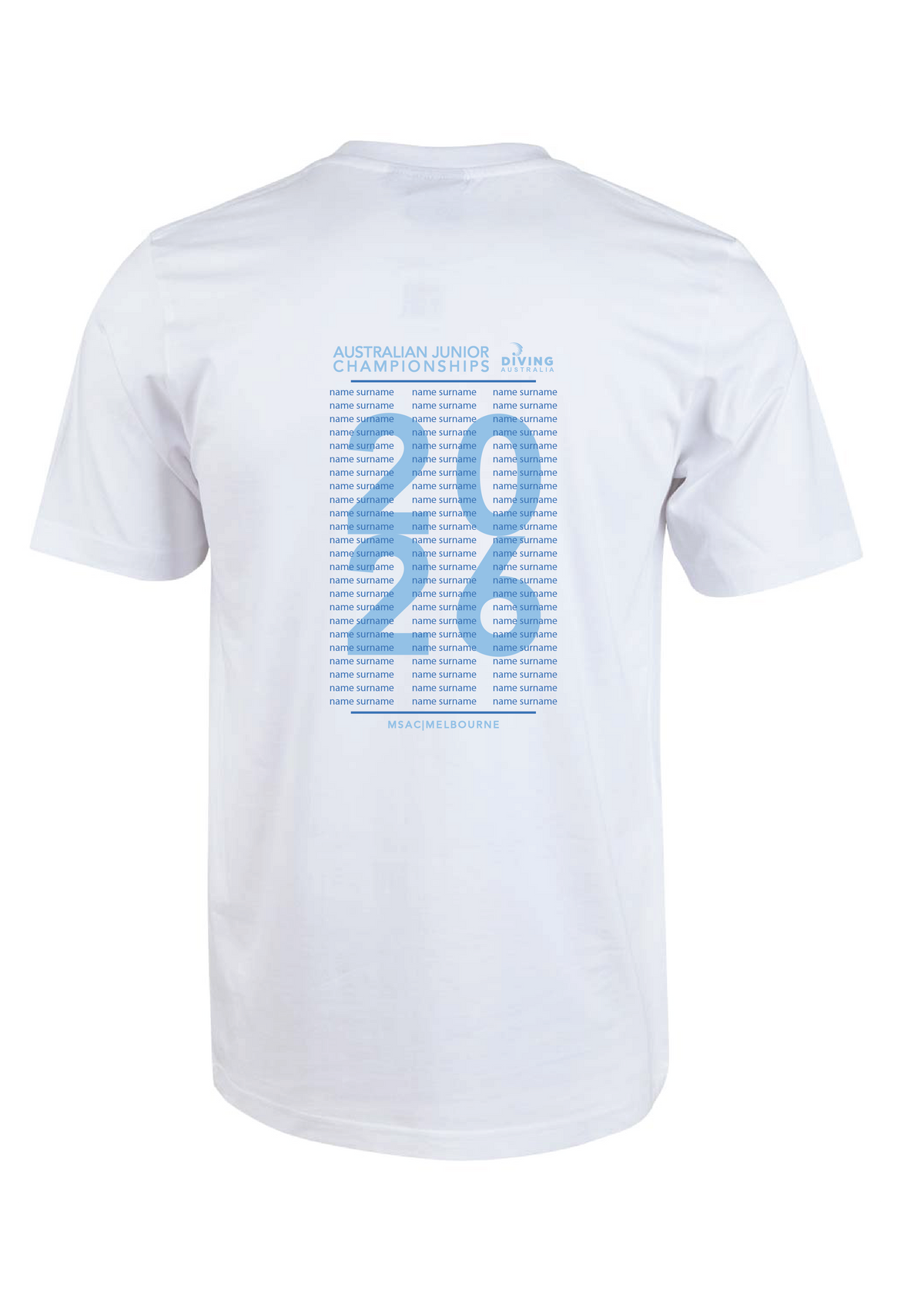 2026 AUSTRALIAN JUNIOR DIVING CHAMPIONSHIPS SHORT SLEEVE TEE - WHITE