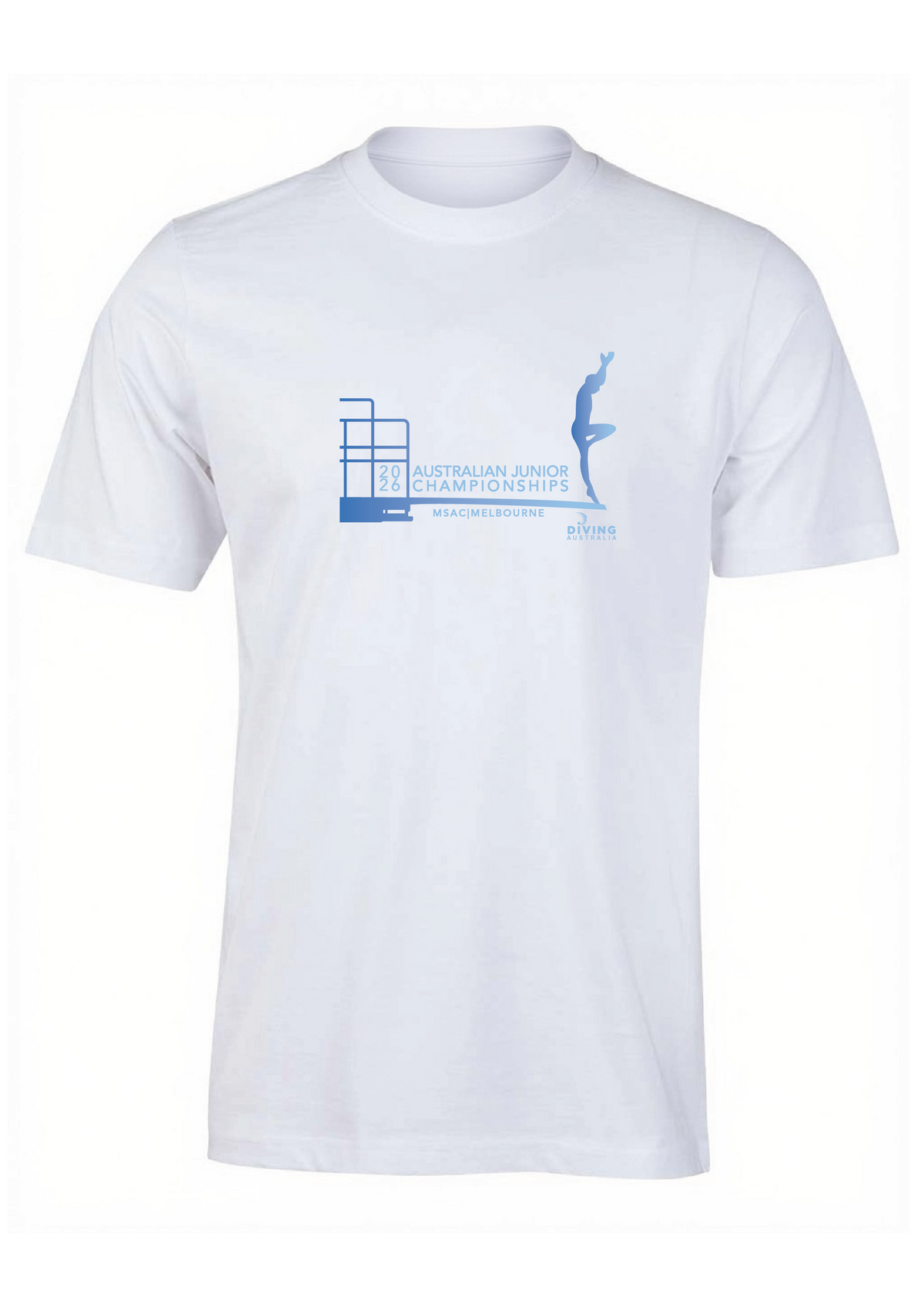2026 AUSTRALIAN JUNIOR DIVING CHAMPIONSHIPS SHORT SLEEVE TEE - WHITE
