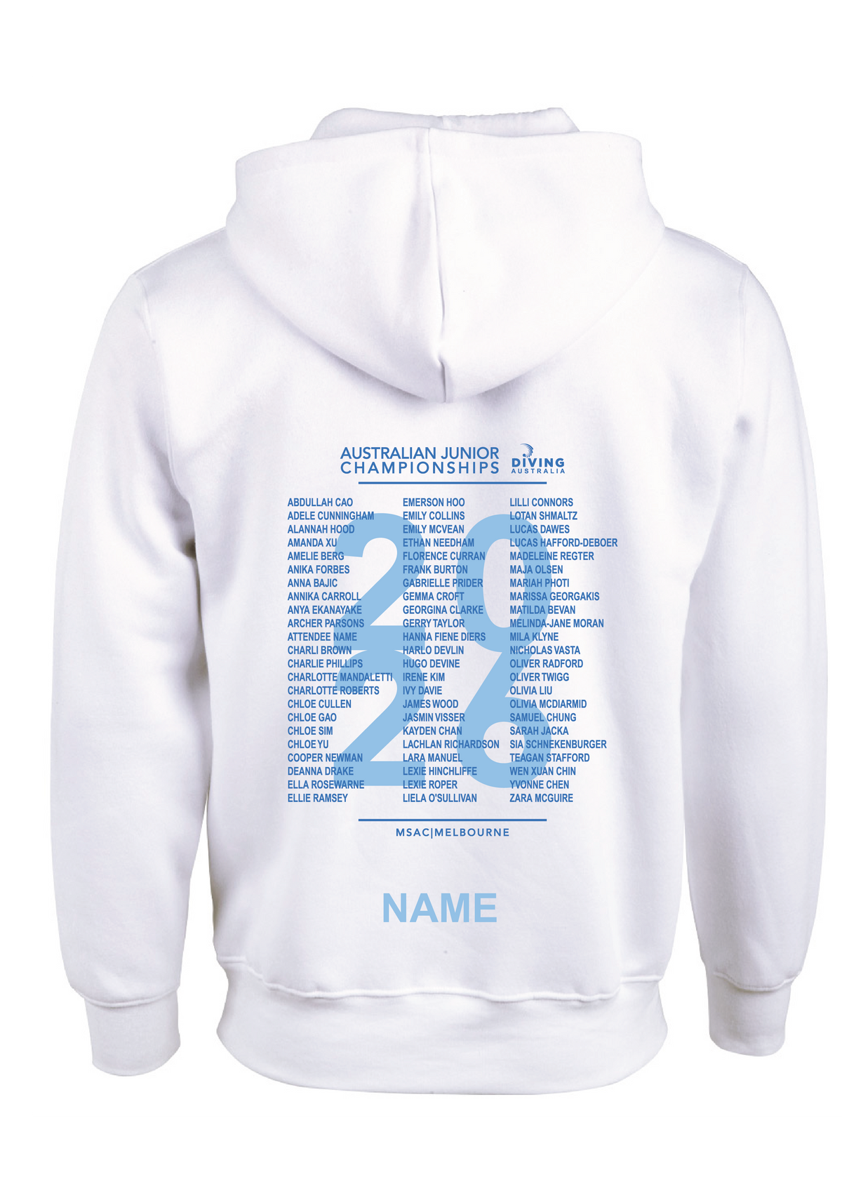 2026 AUSTRALIAN JUNIOR DIVING CHAMPIONSHIP HOODIE - WHITE
