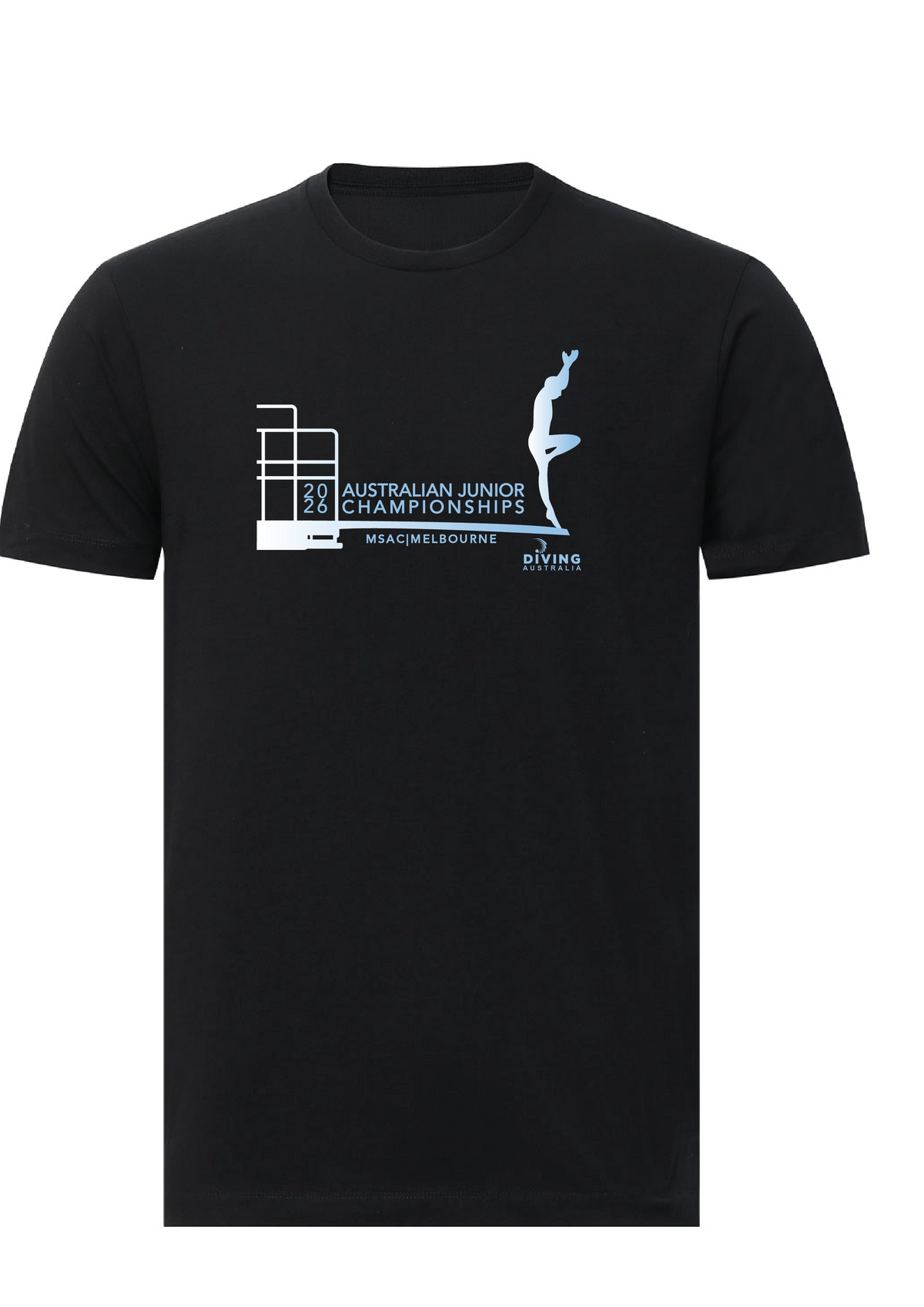 2026 AUSTRALIAN JUNIOR DIVING CHAMPIONSHIPS SHORT SLEEVE TEE - BLACK