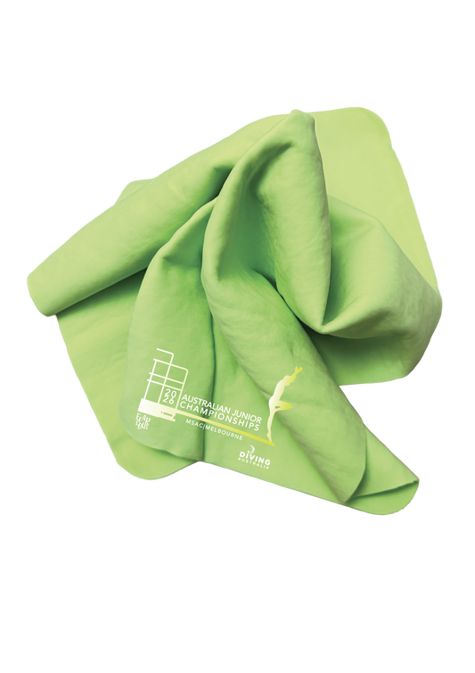 2026 AUSTRALIAN JUNIOR DIVING CHAMPIONSHIPS CHAMOIS - OPTIONAL CUSTOM NAME - LIME