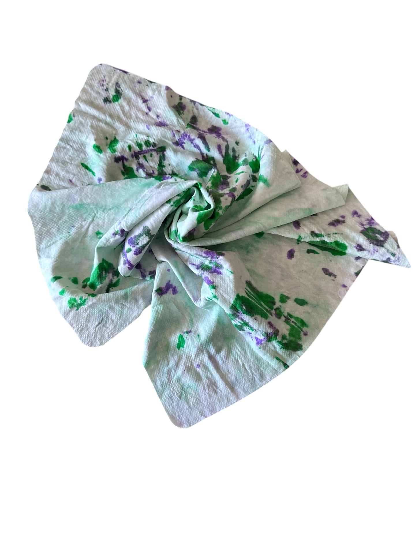 TIE DYE CHAMOIS LARGE 66cm  X 43cm- PURPLE/MINT