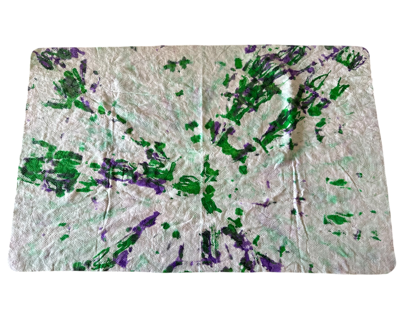 TIE DYE CHAMOIS LARGE 66cm  X 43cm- PURPLE/MINT