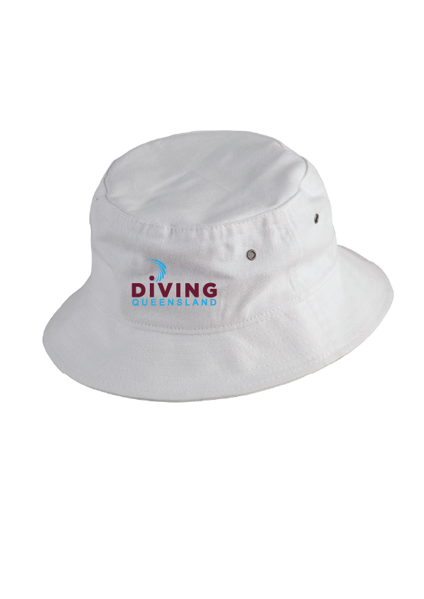 Diving Queensland Bucket Hat - White